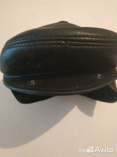 Мужская кепка кожаная