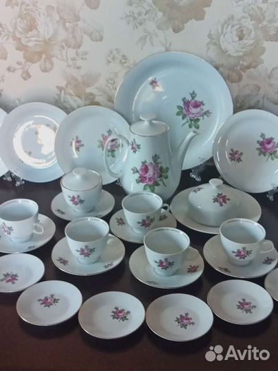 Чайно-кофейный сервиз гдр Кольдиц винтаж