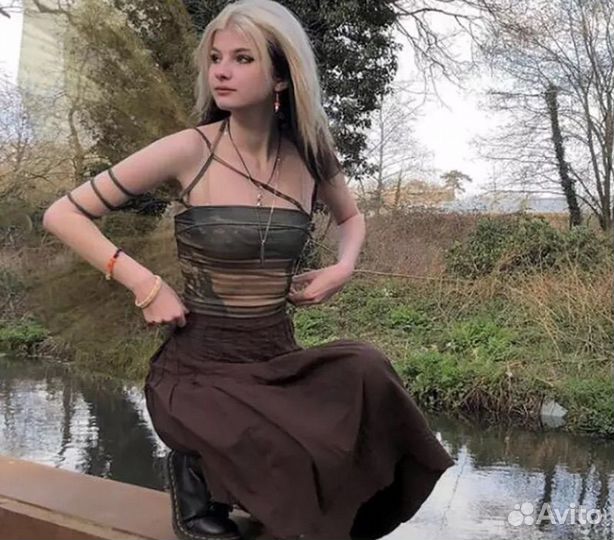 Бандажный топ в стиле милитари