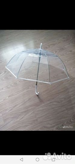 Зонт трость прозрачный