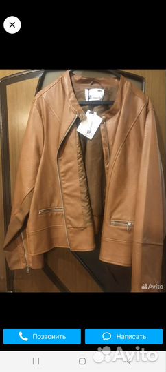 Кожаная куртка, 64 размер, новая