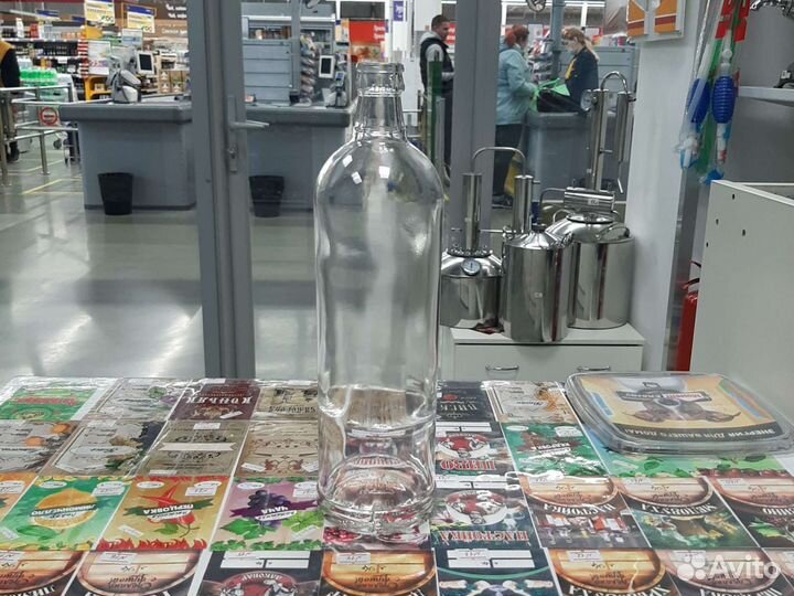 Бутылка 1л кпм с пробкой