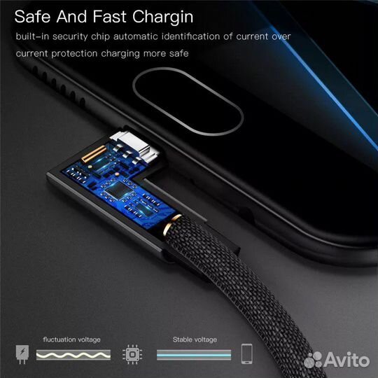 Кабель usb type c, угол 90 градусов