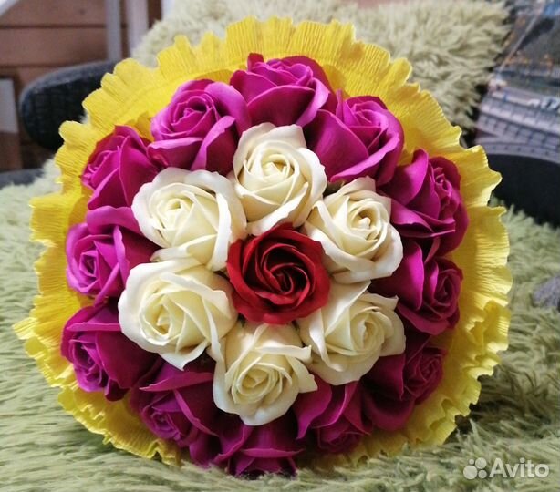 Букет из мыльных роз