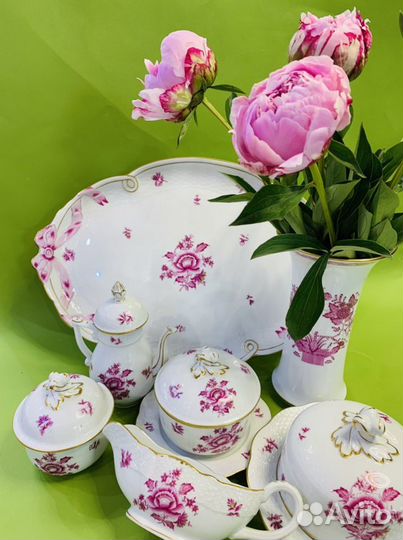 Овальное блюдо с ушками Herend Nanking Bouquet