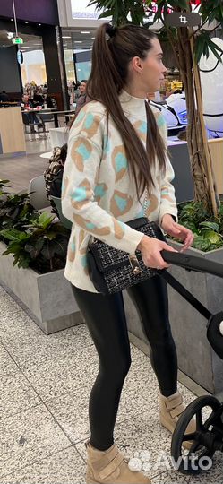 Свитер леопардовый принт удлиненный