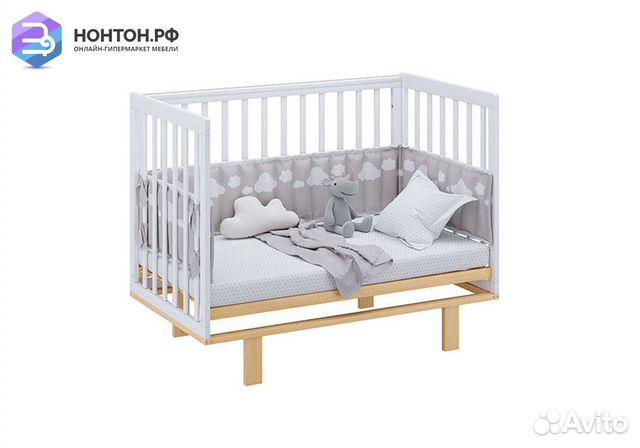 Кроватка детская Simple 340 белый / натуральный