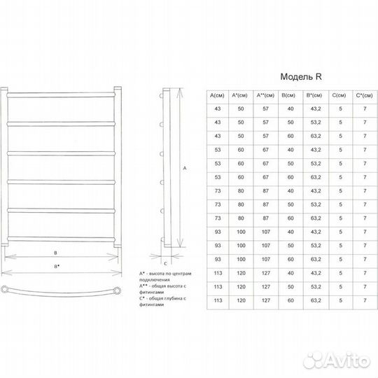 Водяной полотенцесушитель Двин R (1