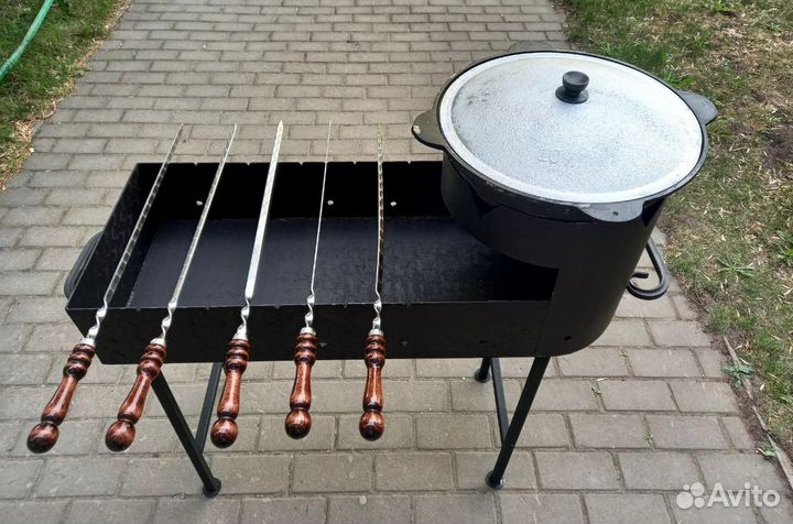 Мангал + шампура + казан