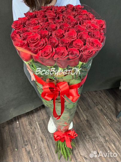 Высокие розы эквадор 140 см купить в Москве