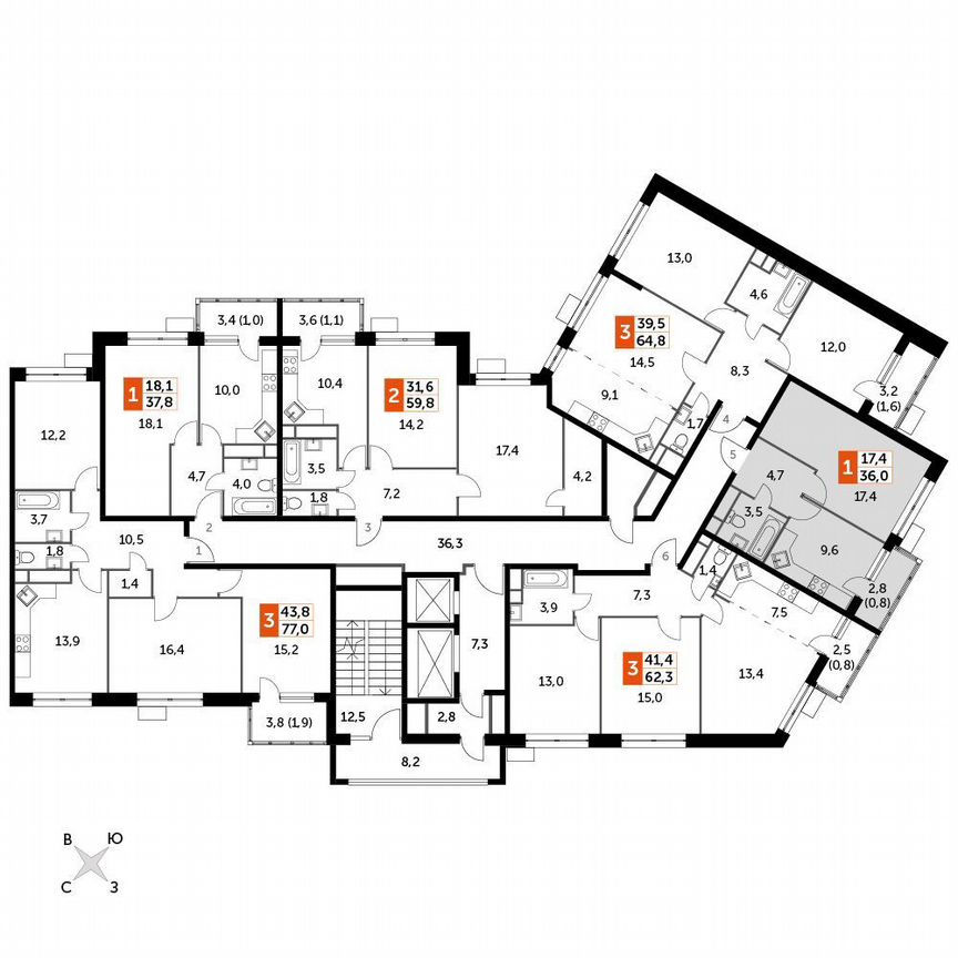 1-к. квартира, 36 м², 11/11 эт.