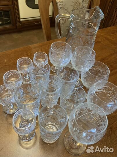 Набор хрустальных фужеров с графином