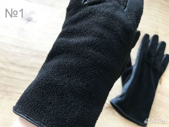 Перчатки черные митенки женские 1 пара б/у