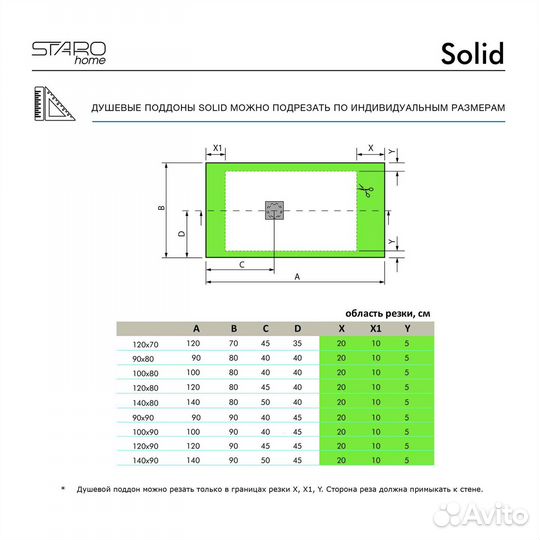 Поддон для душа Starohome Solid 1237420 белый мато