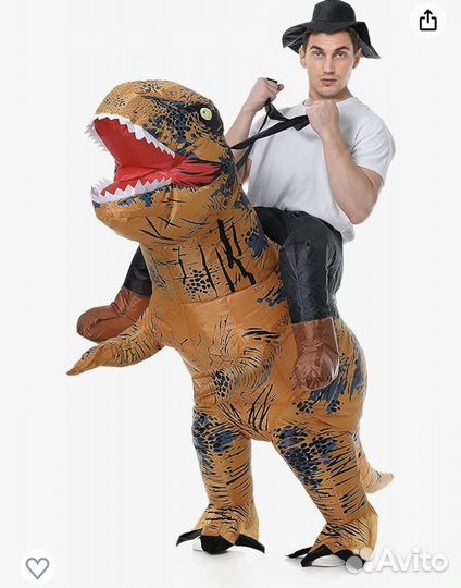 Надувной костюм динозавр, ковбой, дракон