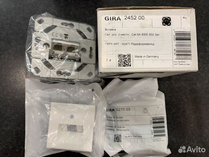 Gira интернет розетки FTP6 аудио RCA Заглушки