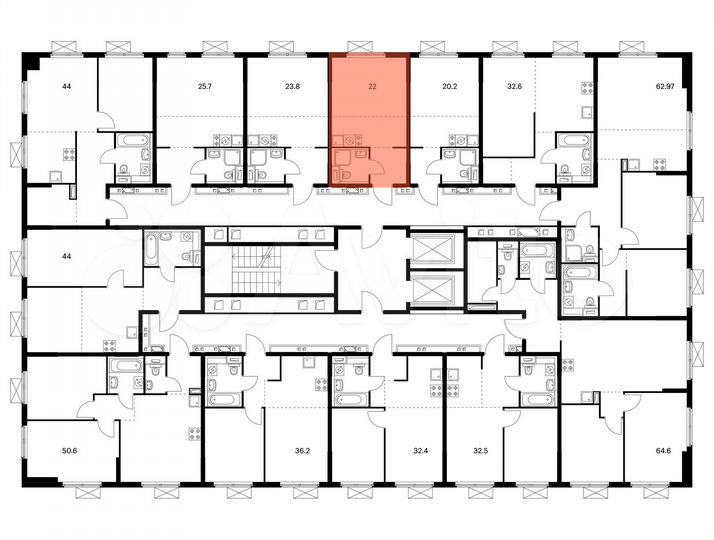 Квартира-студия, 22 м², 12/17 эт.
