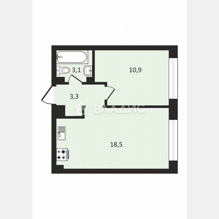 1-к. квартира, 35,8 м², 3/42 эт.