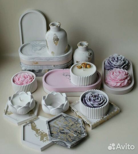 Наборы из гипса, свечи