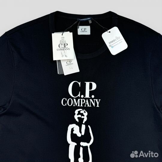 Футболка C.P. Company с принтом черная (M-XXL)