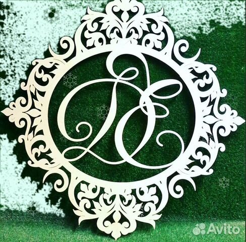 Монограмма на свадьбу из акрила, дерева