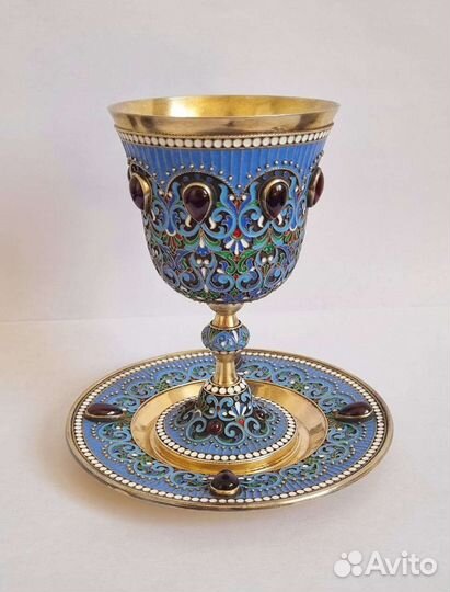 Патир поднасной. Серебро 84,камни,эмаль