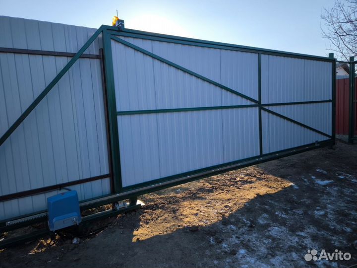 Откатные ворота с установкой