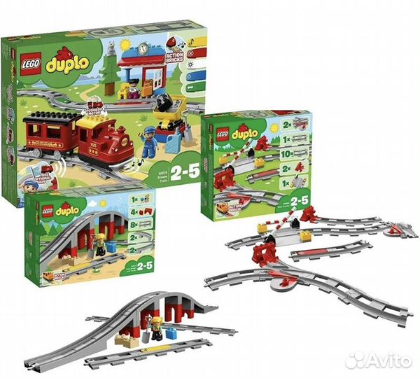 Lego duplo железная дорога 3 набора