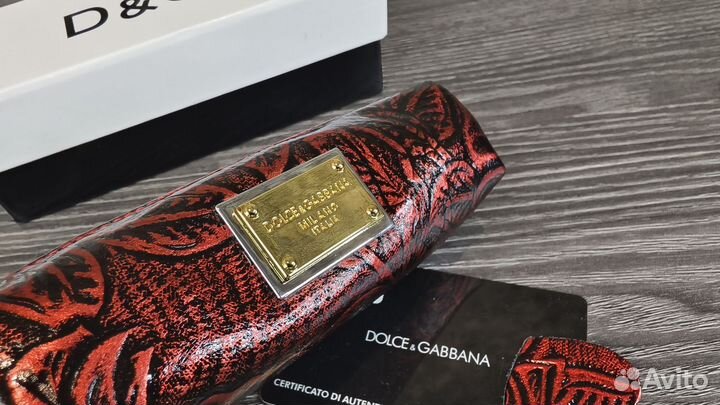 Женская кожаная ключница D&G wine новая