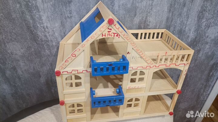 Детские игрушки Кукольный домик деревянный 3 этаж