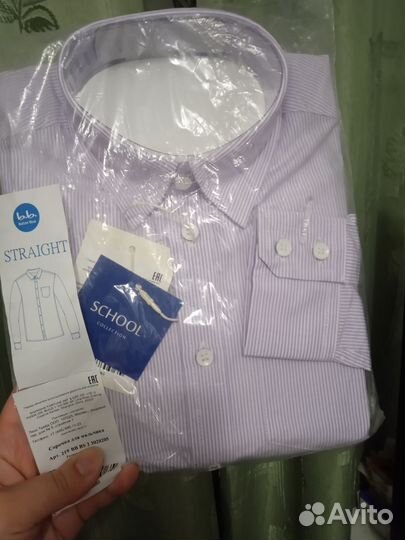 Рубашка Button blue 134 р-р, новая
