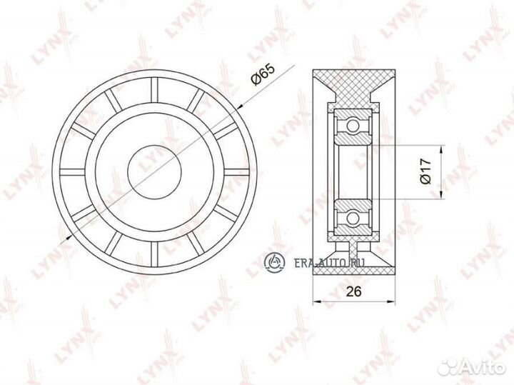 Lynxauto PB7002 Ролик обводной приводного ремня