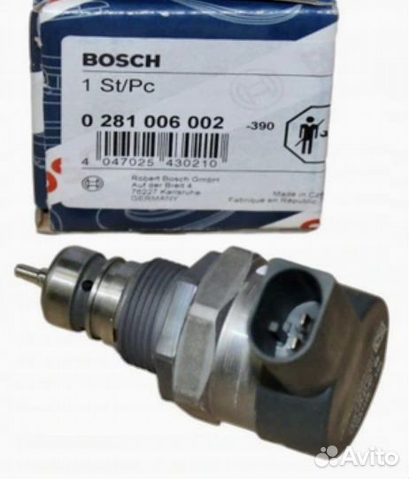 Редукционный клапан в рампу Bosch на 1800 bar