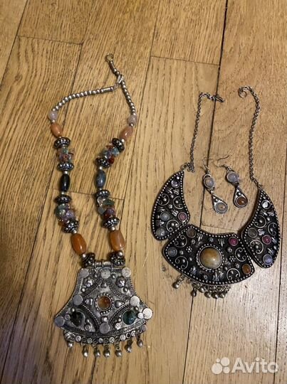 Винтажные украшение из нат. Камней
