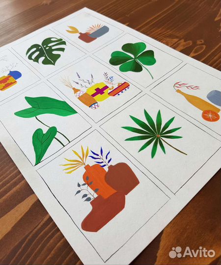 Картина минимализм Ботаника