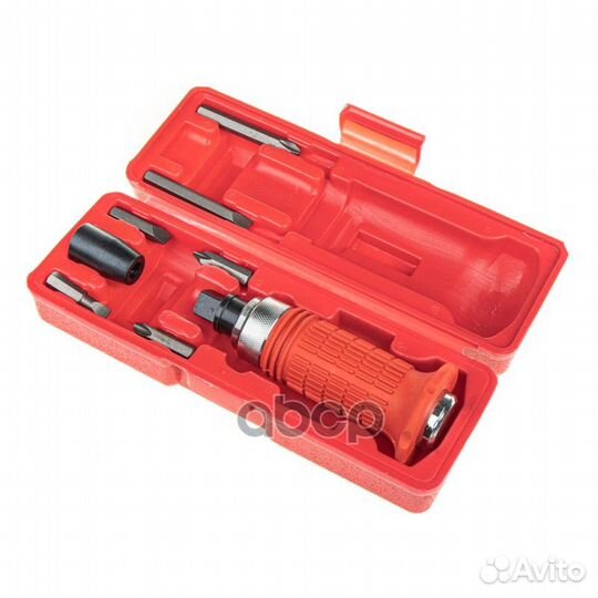 Отвертка ударная с битами 7пр. обрезиненная руч