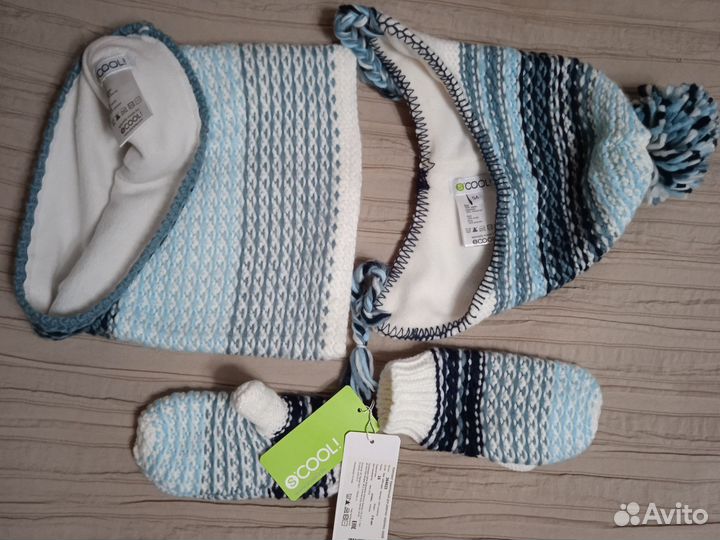 Шапка, снуд, варежки - комплект Play today