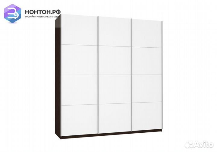 Шкаф-купе 3-х створчатый Прайм белый снег / венге