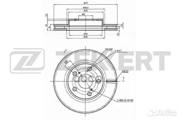 Диск торм. перед. Toyota Auris (E180) 12- Coro
