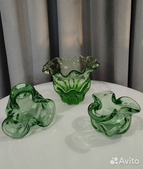 Конфетница цветное стекло СССР