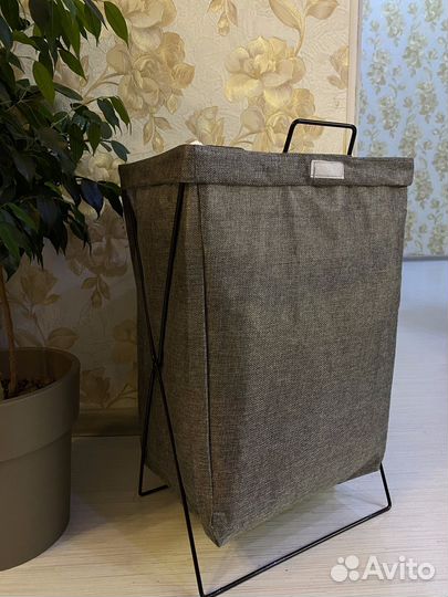 Корзина для белья серая