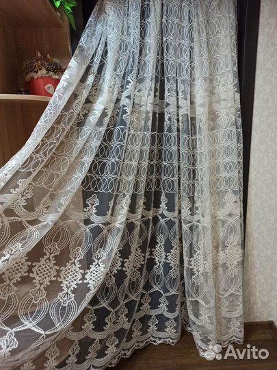 Красивая кордовая вышивка на сетке отрезы 5 и 6 м