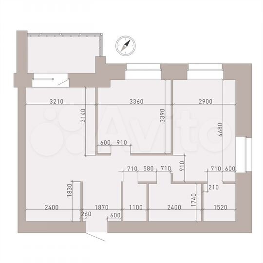 2-к. квартира, 63,2 м², 3/9 эт.