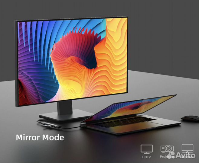 Хаб Адаптер USB 3.0 Type-C hdmi 4K кард ридер