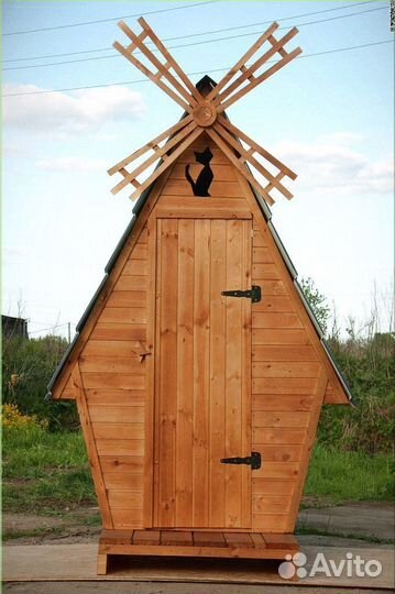 Дачный туалет деревянный прямоугольник вшп 902