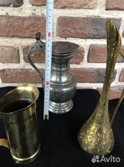 Кружка, кувшин, молочник латунь, олово