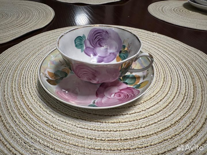 Чайная пара Агашки Дулево 1С(красное клеймо).95г