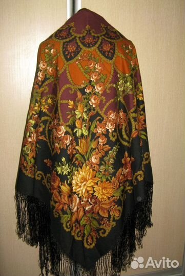 Платок шаль цыганка Аза Павлово-Посадский 145х145