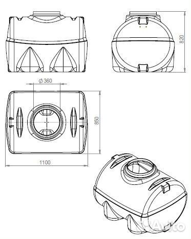 Емкость горизонтальная 500 лит