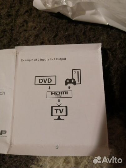 Разветвитель (splitter) hdmi 1-2,2-1 двухканальны